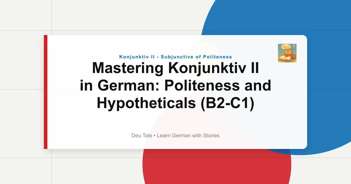 Featured image for Mastering Konjunktiv II in German: Politeness and Hypotheticals (B2-C1)