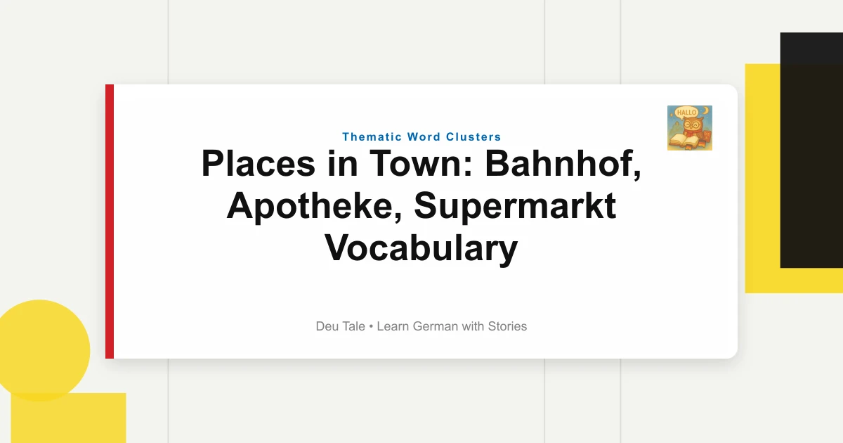 Places in Town: Bahnhof, Apotheke, Supermarkt Vocabulary