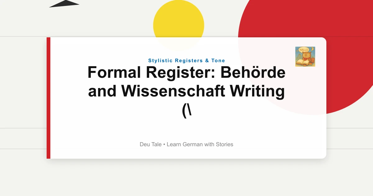 Featured image for Formal Register: Behörde and Wissenschaft Writing ("Sehr Geehrte...")
