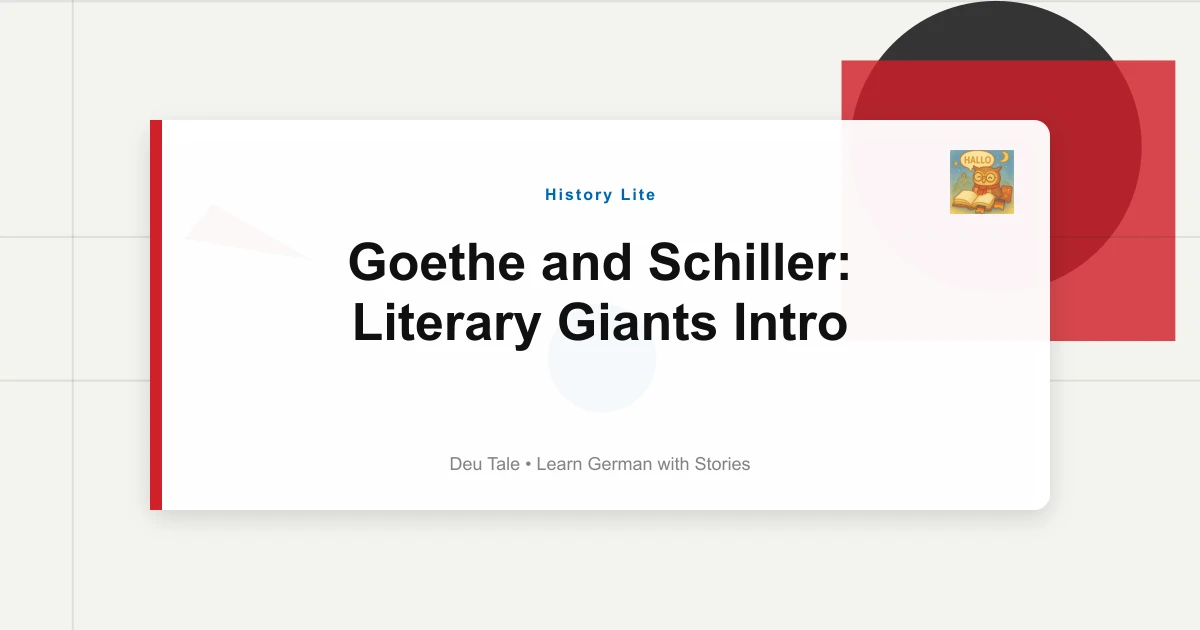 Goethe and Schiller: Literary Giants Intro