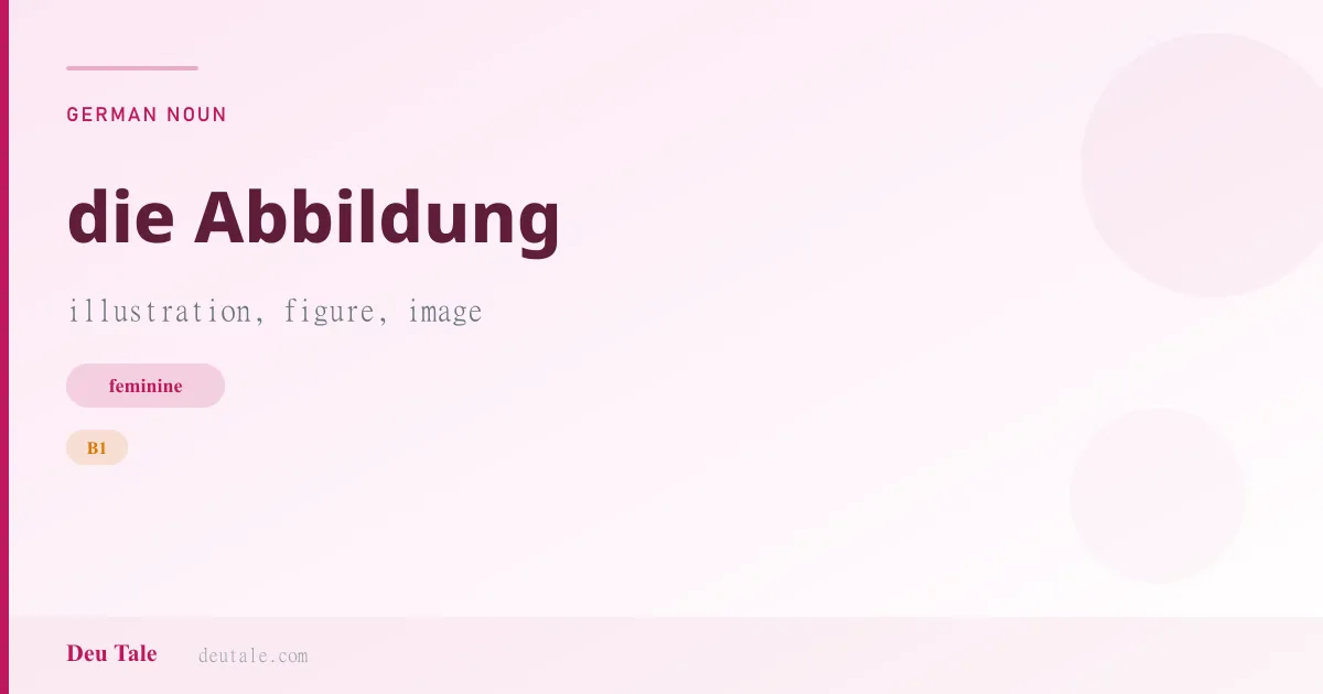 die Abbildung — German feminine noun meaning illustration, figure, image (B1)