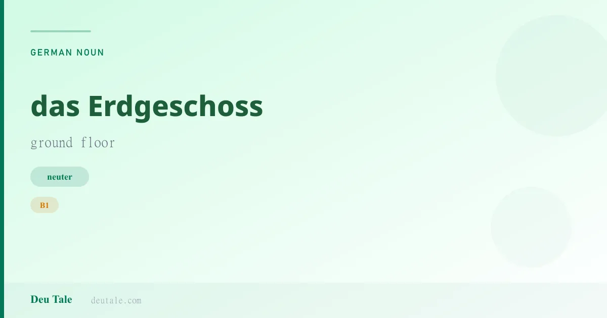 das Erdgeschoss — German neuter noun meaning ground floor (B1)