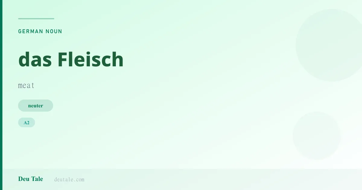 das Fleisch — German neuter noun meaning meat (A2)