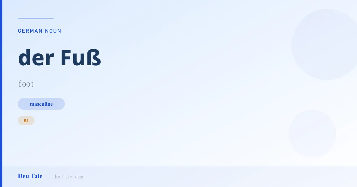 der Fuß — German masculine noun meaning foot (B1)