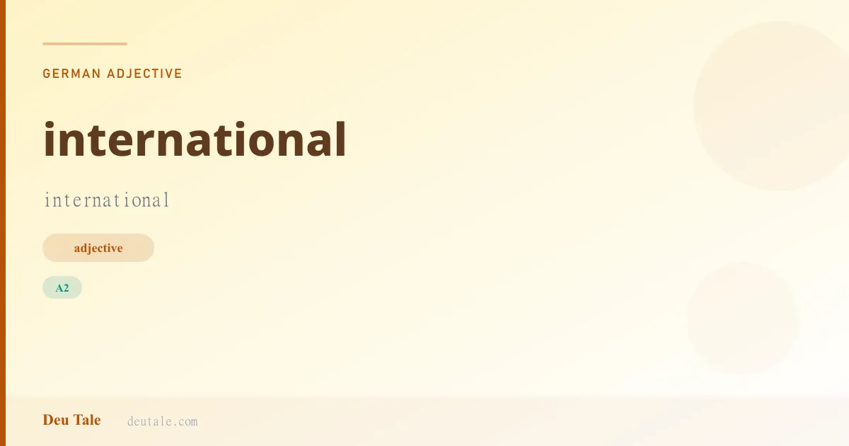 international — German adjective meaning international (A2)