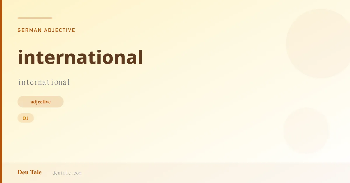 international — German adjective meaning international (B1)
