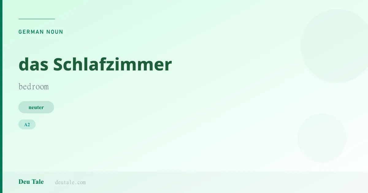 das Schlafzimmer — German neuter noun meaning bedroom (A2)