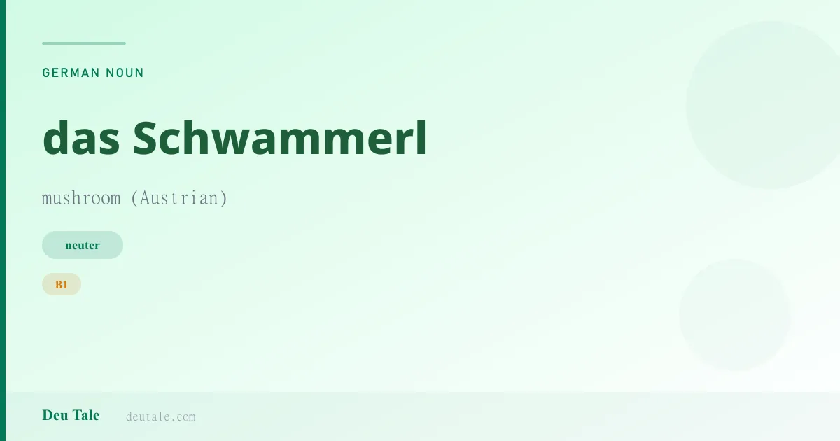das Schwammerl — German neuter noun meaning mushroom (Austrian) (B1)