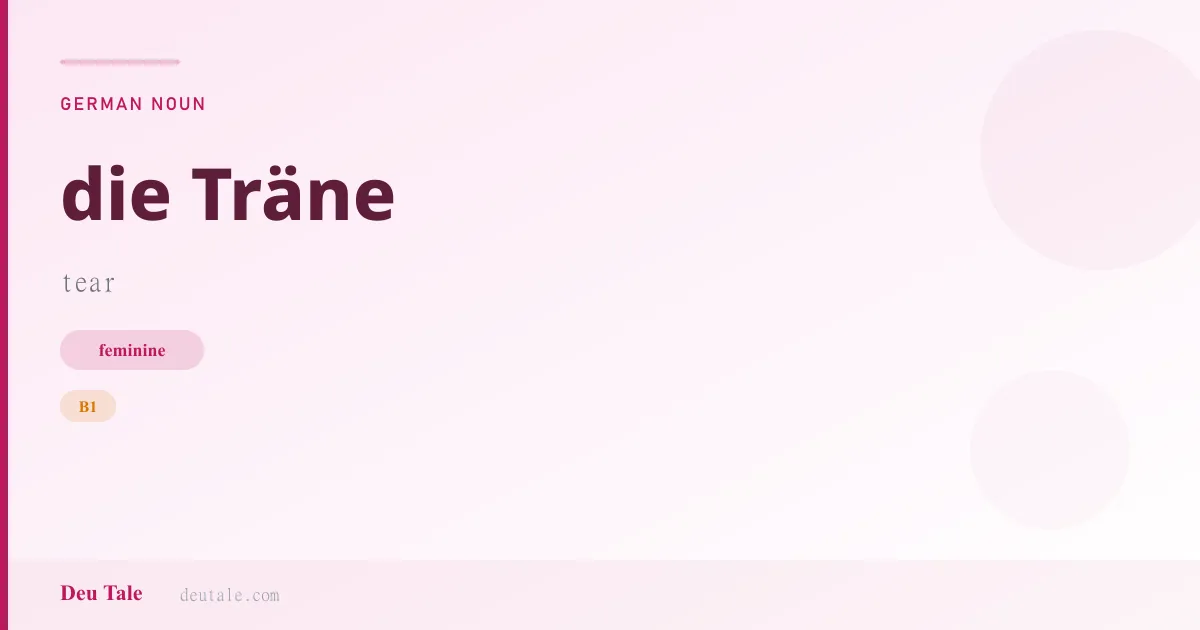 die Träne — German feminine noun meaning tear (B1)
