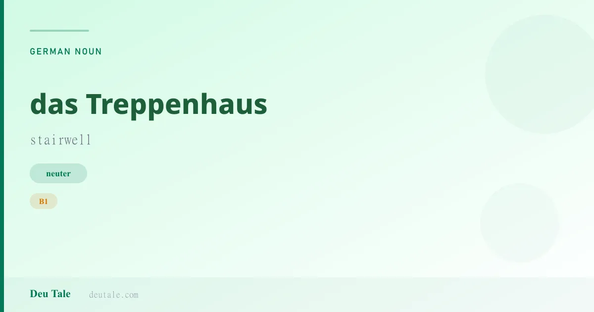 das Treppenhaus — German neuter noun meaning stairwell (B1)