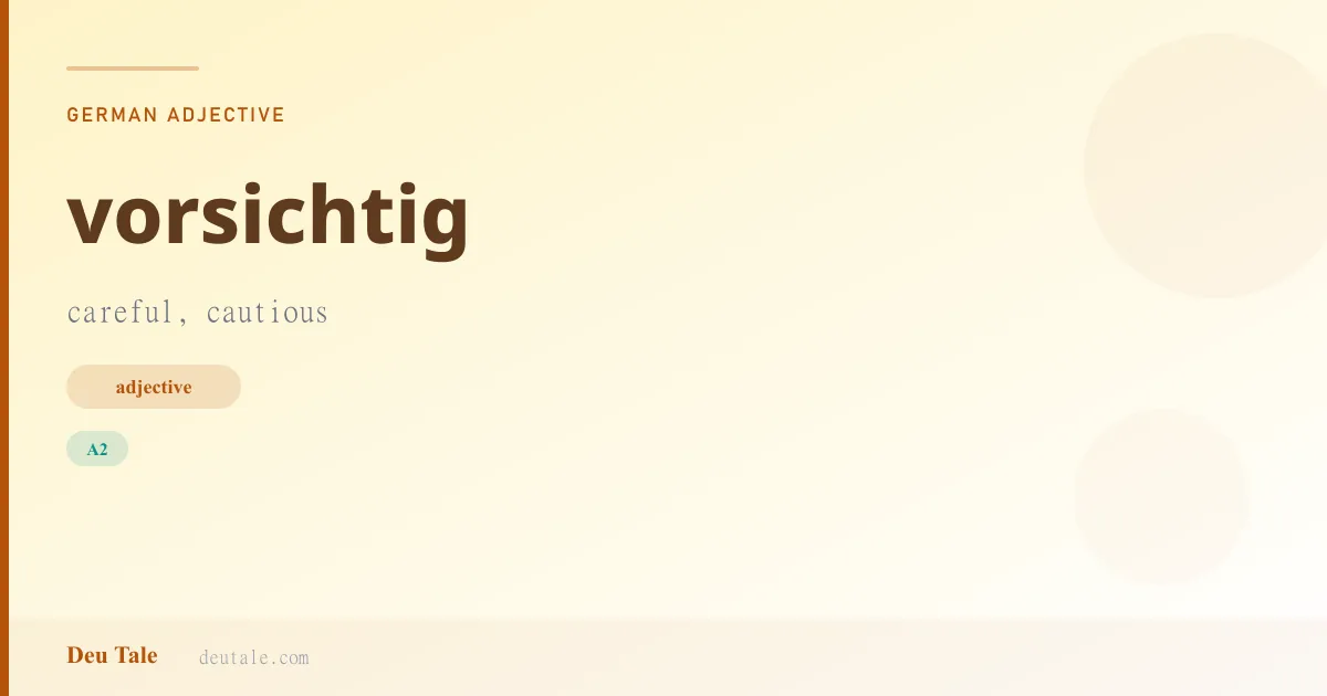 vorsichtig — German adjective meaning careful, cautious (A2)