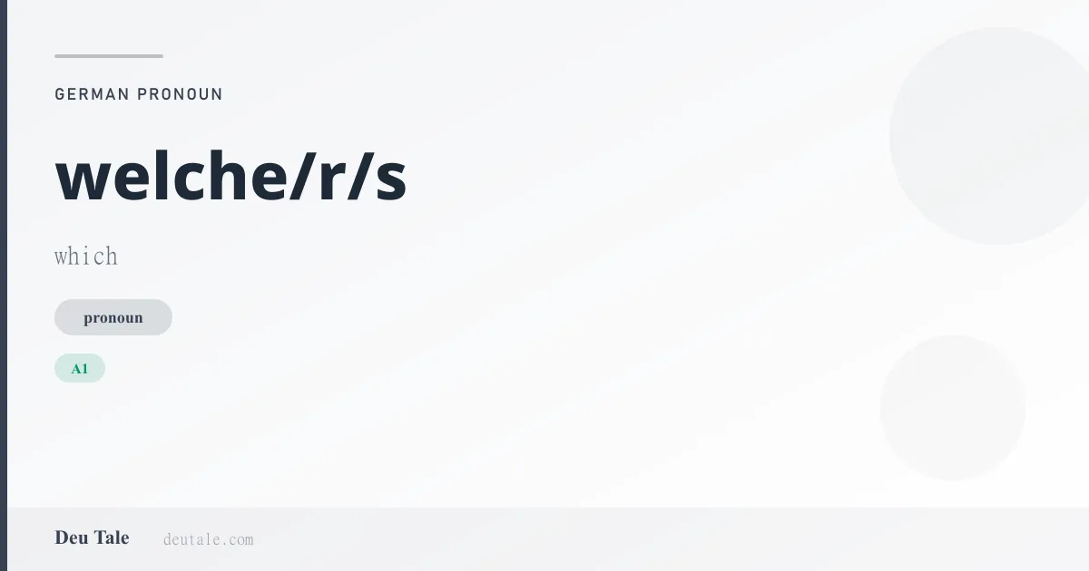 welche/r/s — German pronoun meaning which (A1)