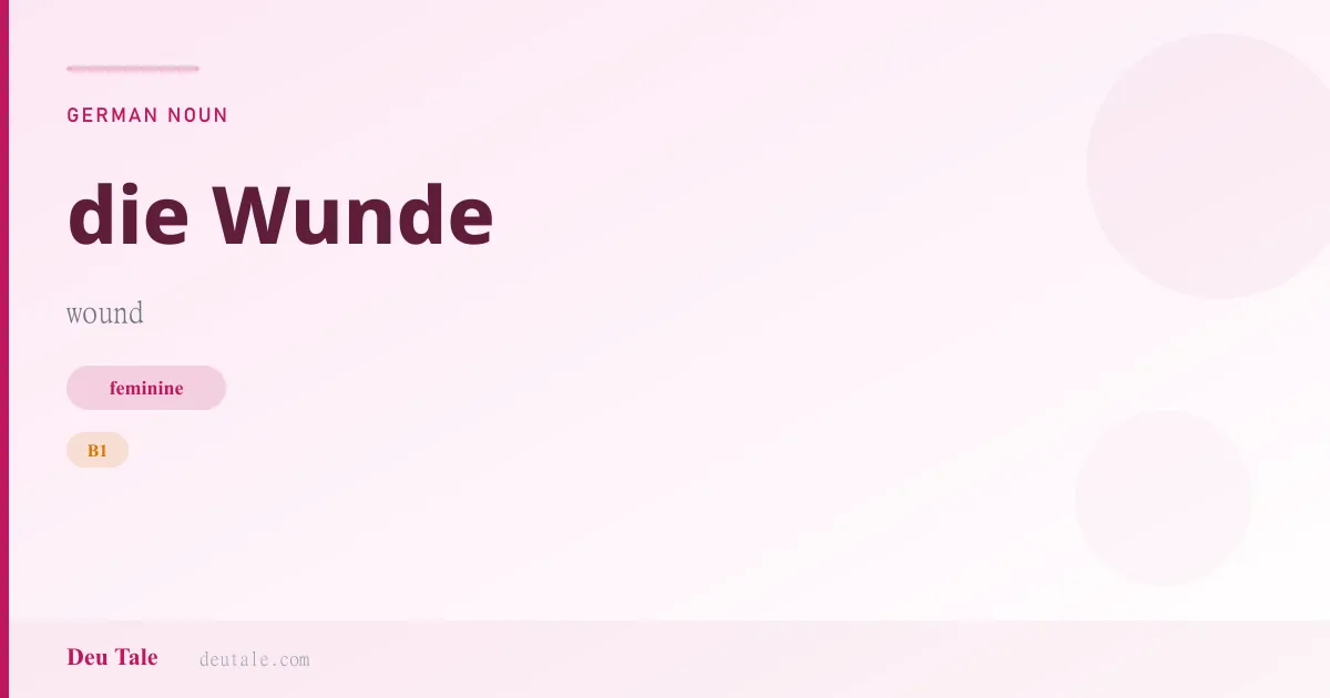 die Wunde — German feminine noun meaning wound (B1)